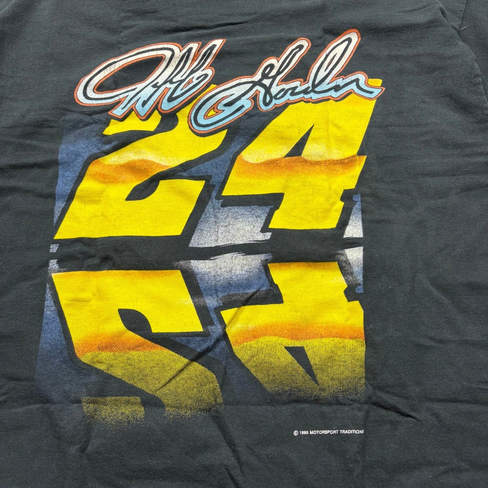 Vintage 1995 Nascar Jeff Gordon Racing Graphic Black T-Shirt Men's Size XL - Picture 7 of 8